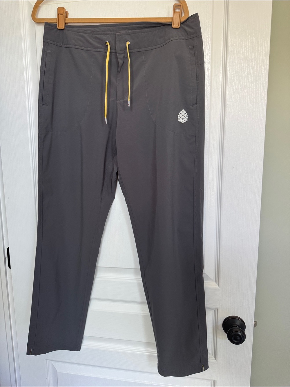 Stio Charcoal Hiking Lightweight Pants with Yellow Drawcord